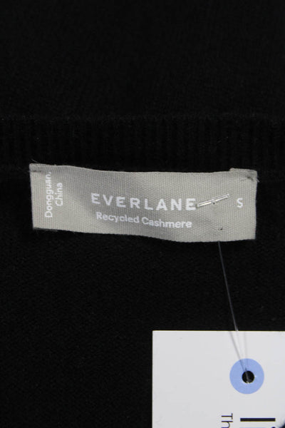Everlane Women Pullover Black Recycled Cashmere Blend Crew Neck Size S