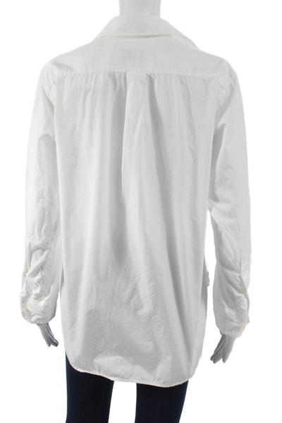 Buck Mason Mens Button Down Collared Long Sleeve White Cotton Shirt Size XS