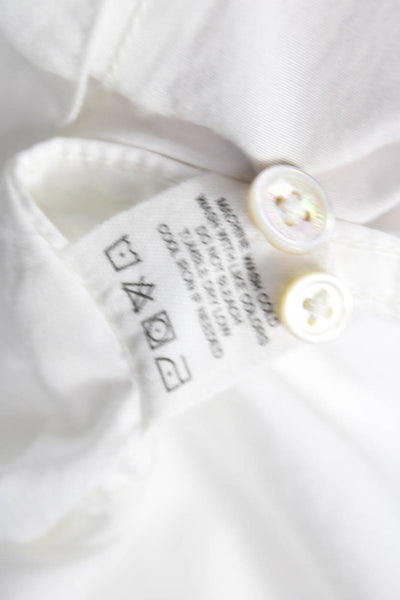 Buck Mason Mens Button Down Collared Long Sleeve White Cotton Shirt Size XS