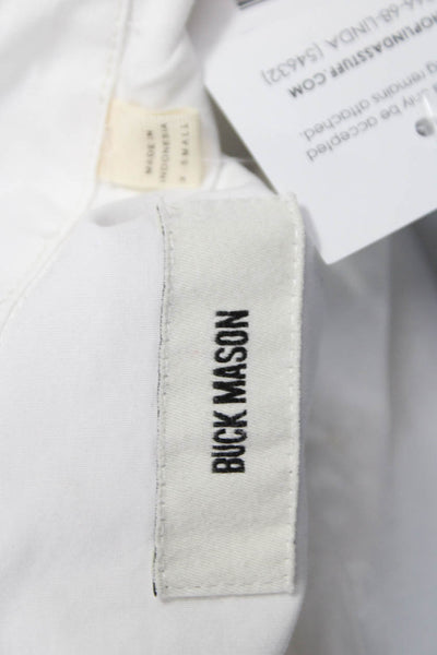 Buck Mason Mens Button Down Collared Long Sleeve White Cotton Shirt Size XS