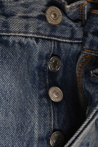 Levi's Womens Straight High Rise Blue Jeans 100% Cotton Button Size 26