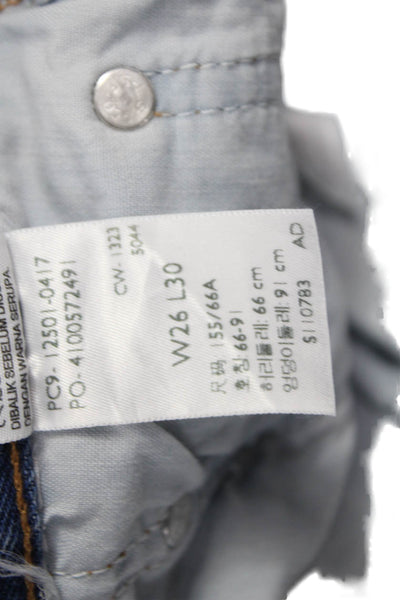 Levi's Womens Straight High Rise Blue Jeans 100% Cotton Button Size 26