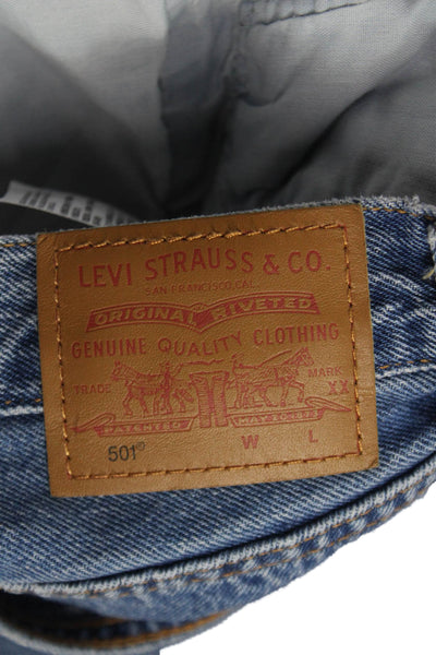 Levi's Womens Straight High Rise Blue Jeans 100% Cotton Button Size 26