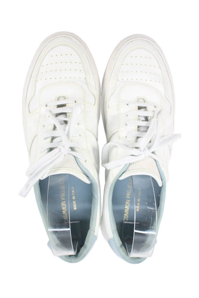 Common Projects Womens Leather Low Top Sneakers Shoes White Size 10