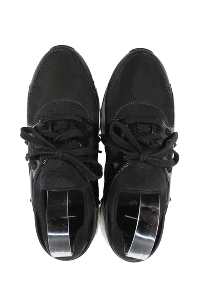 Ash Womens Studded Camouflaged Low Top Athletic Sneakers Shoes Black Size 8