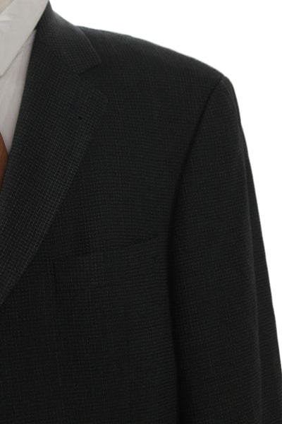 Boss Hugo Boss Mens Blazer Gray Virgin Wool Check Button Size 42