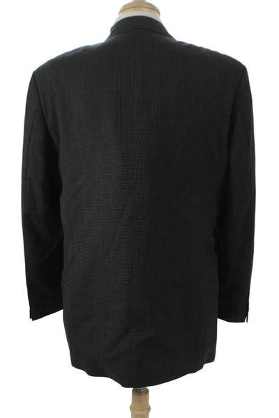 Boss Hugo Boss Mens Blazer Gray Virgin Wool Check Button Size 42