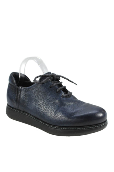 Giorgio Armani Mens Leather Lace Up Oxford Dress Shoes Navy Blue Size 6.5