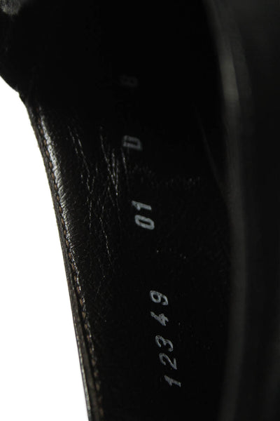 Santoni Mens Leather Slide On Dress Shoe Loafers Black Size 8 D