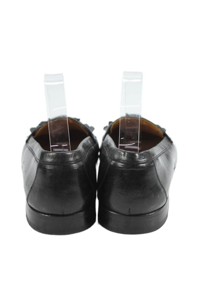 Mezlan Mens Leather Tassel Slide On Dress Shoe Loafers Black Size 10 Medium