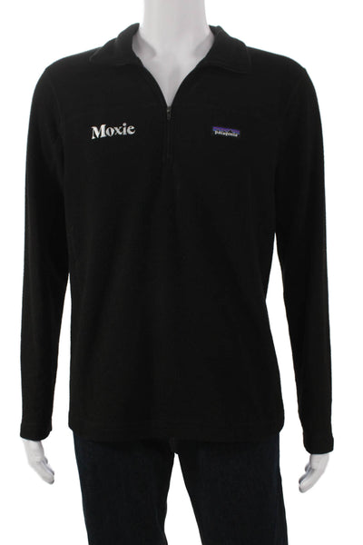 Patagonia Mens Black Collared Pullover Sweater Polyester Long Sleeve Size M