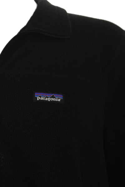 Patagonia Mens Black Collared Pullover Sweater Polyester Long Sleeve Size M