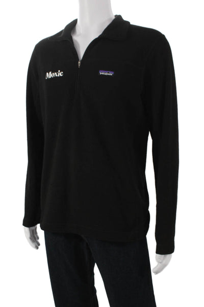Patagonia Mens Black Collared Pullover Sweater Polyester Long Sleeve Size M
