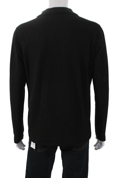 Patagonia Mens Black Collared Pullover Sweater Polyester Long Sleeve Size M