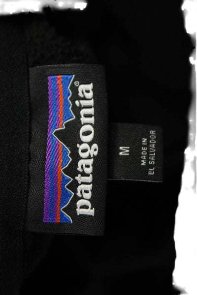 Patagonia Mens Black Collared Pullover Sweater Polyester Long Sleeve Size M