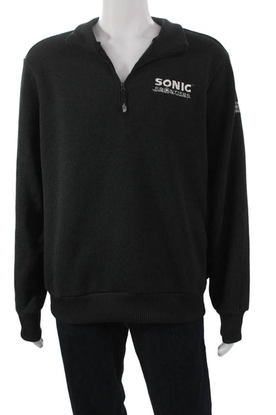The North Face Mens Black Mock Neck Pullover Sweatshirt Zip Long Sleeve Size L