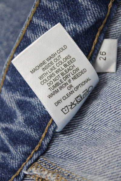 Vervet Womens Boyfriend Jeans Blue Low Rise Cotton Button Size 26