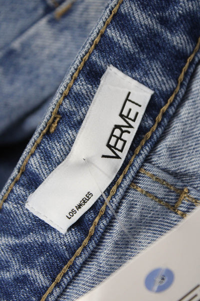 Vervet Womens Boyfriend Jeans Blue Low Rise Cotton Button Size 26