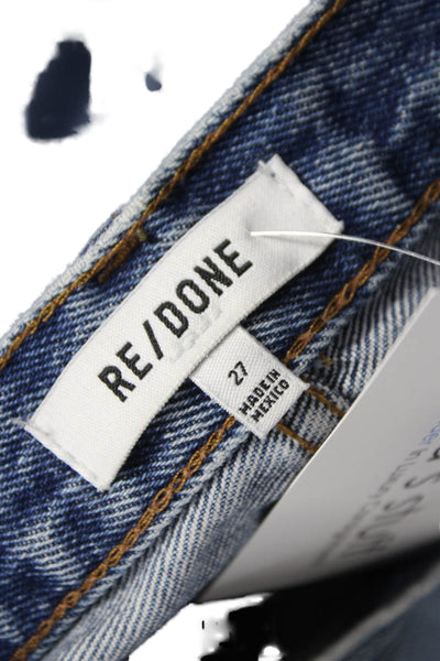Re/Done Women Blue Straight Jeans Low Rise 100% Cotton Size 27