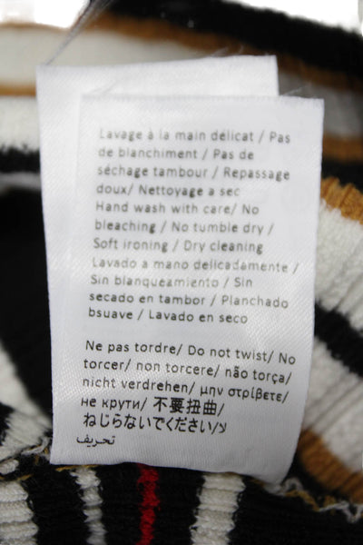Sonia Rykiel Women Black Striped Wool Turtleneck Pullover Long Sleeve Size XS