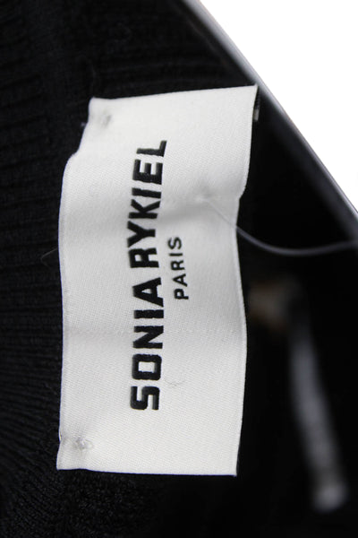 Sonia Rykiel Women Black Striped Wool Turtleneck Pullover Long Sleeve Size XS
