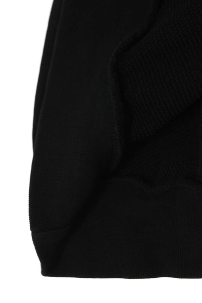 Moncler Women Pullover Hoodie Black Cotton Crew Neck Long Sleeve Size M