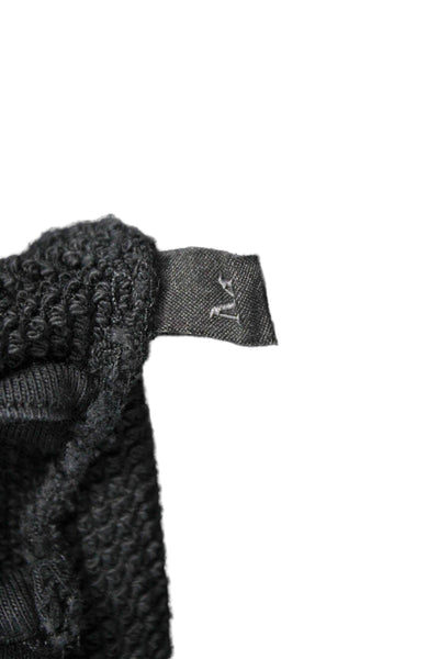 Moncler Women Pullover Hoodie Black Cotton Crew Neck Long Sleeve Size M