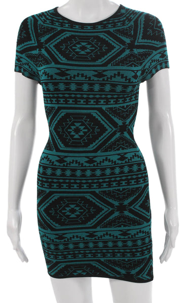 Torn by Ronny Kobo Womens Bodycon Dress Black Rayon Short Sleeve Size S