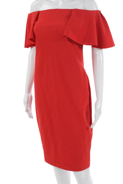 Carbon 38 Womens Bodycon Red Off Shoulder Sleeveless Short Dress Size S
