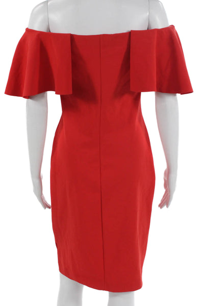 Carbon 38 Womens Bodycon Red Off Shoulder Sleeveless Short Dress Size S