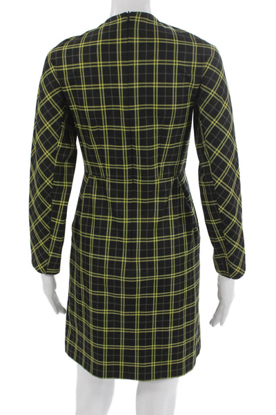 Marella Women Fit & Flare Dress Black V-Neck Long Sleeve Zip Short Size S