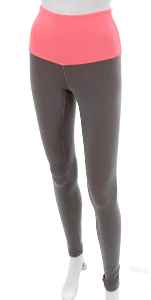 Lululemon Women Ankle Leggings Gray Nylon Colorblock Size XS