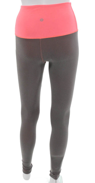 Lululemon Women Ankle Leggings Gray Nylon Colorblock Size XS