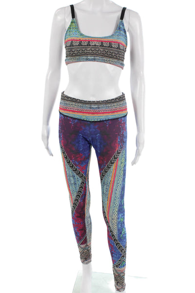 ONZIE Women Multicolor Geometric Scoop Neck Sleeveless Leggings Set Size S