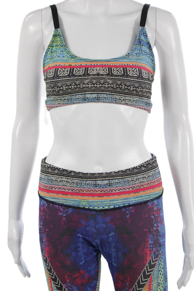 ONZIE Women Multicolor Geometric Scoop Neck Sleeveless Leggings Set Size S