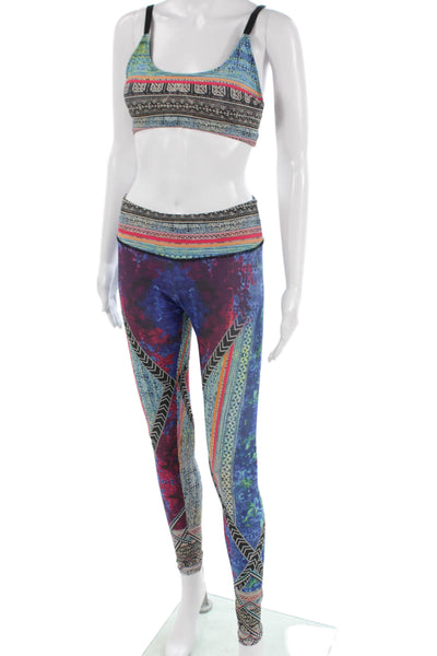 ONZIE Women Multicolor Geometric Scoop Neck Sleeveless Leggings Set Size S