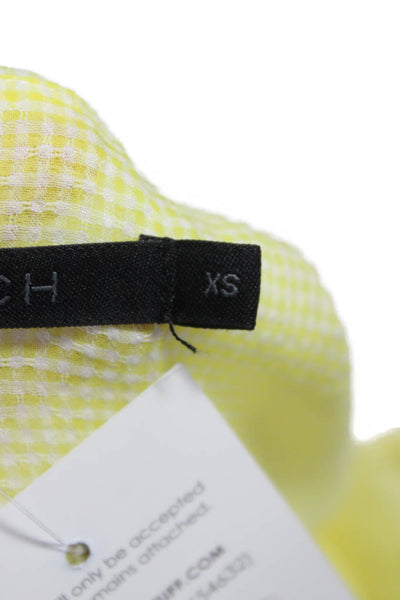 Silvian Heach Women Yellow V Neck Check Viscose Sleeveless Blouse Size XS