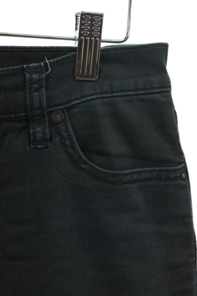 Free People Womens Skinny Jeans Gray Low Rise Cotton Button Size 27