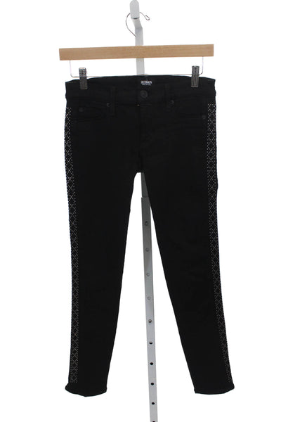 Hudson Women Skinny Jeans Black Mid Rise Viscose Inseam 27 Size 26