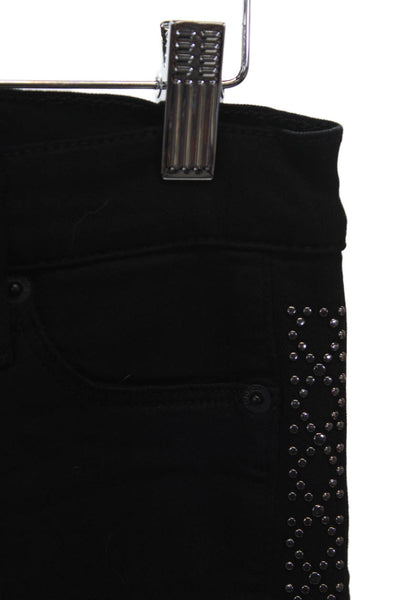 Hudson Women Skinny Jeans Black Mid Rise Viscose Inseam 27 Size 26