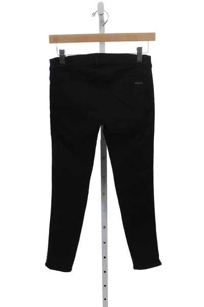 Hudson Women Skinny Jeans Black Mid Rise Viscose Inseam 27 Size 26
