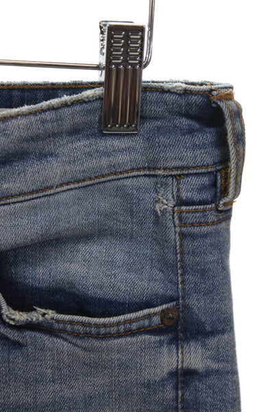 Pilcro Anthropologie Women Ankle Jeans Blue Cotton Blend Low Rise Size 26