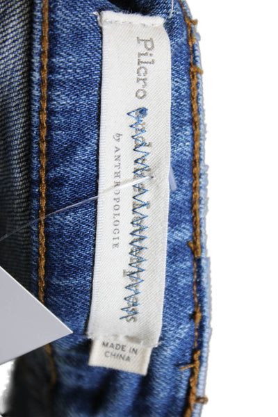 Pilcro Anthropologie Women Ankle Jeans Blue Cotton Blend Low Rise Size 26