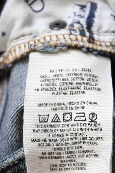 Pilcro Anthropologie Women Ankle Jeans Blue Cotton Blend Low Rise Size 26