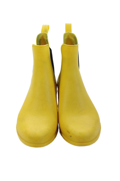 J Crew Womens Slip On Rain Boots Yellow Size 8