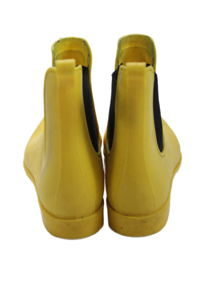 J Crew Womens Slip On Rain Boots Yellow Size 8