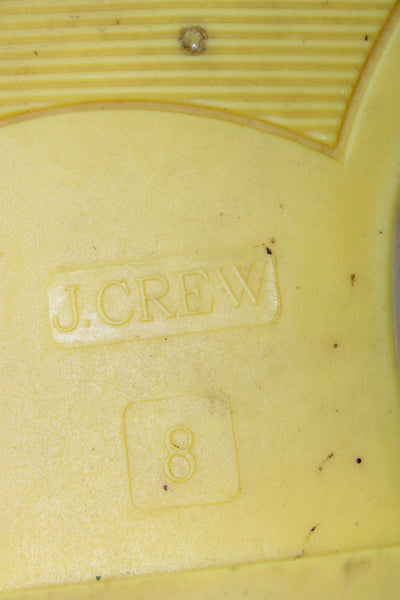 J Crew Womens Slip On Rain Boots Yellow Size 8