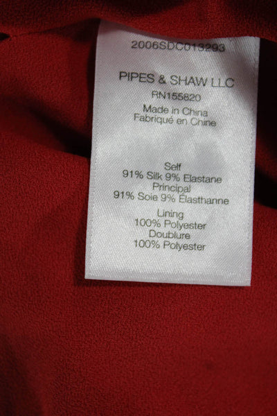 Veronica Beard Women Mini Silk Floral Skirt Red Zip Size 2