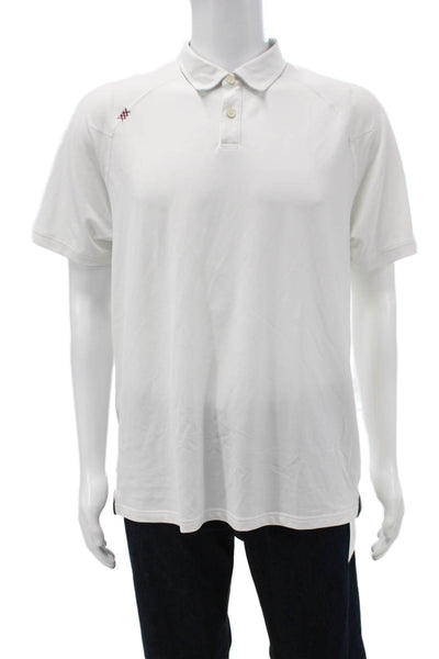 Rhone Mens Short Sleeves Polo Shirt White Size Large