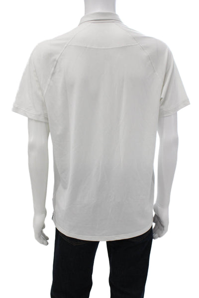 Rhone Mens Short Sleeves Polo Shirt White Size Large